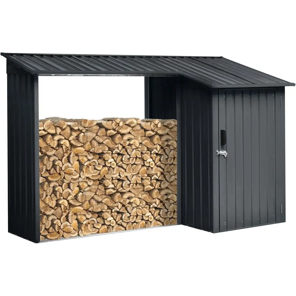 

Покрытие из оцинкованной стали: нержавеющее, устойчивое к атмосферным воздействиям наружное хранилище для дров и инструментов