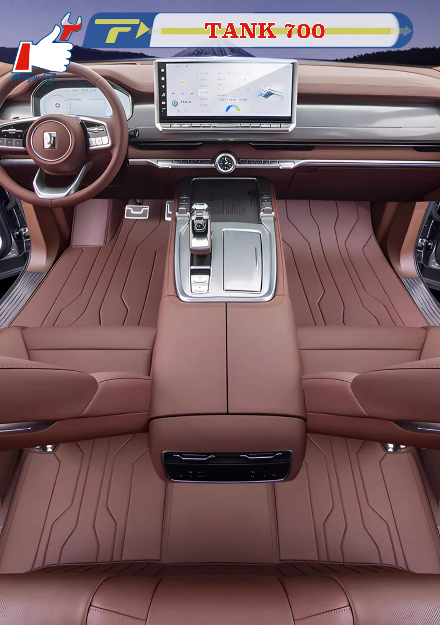 

Left-hand Drive Car Floor Mat For TANK 700 Hi4-T 2024 Full-Surround Foot Mat Mat Floor Liner Floor Carpet Water-proof Mat