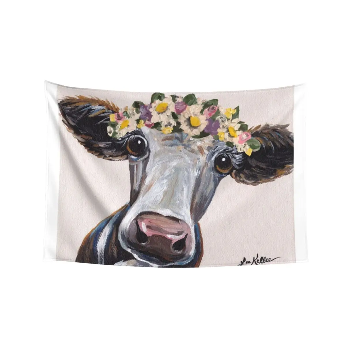

Cow art, Farmhouse Flower Crown Cow Tapestry Cute Room Decor Bedrooms Decorations Bedroom Deco Tapestry