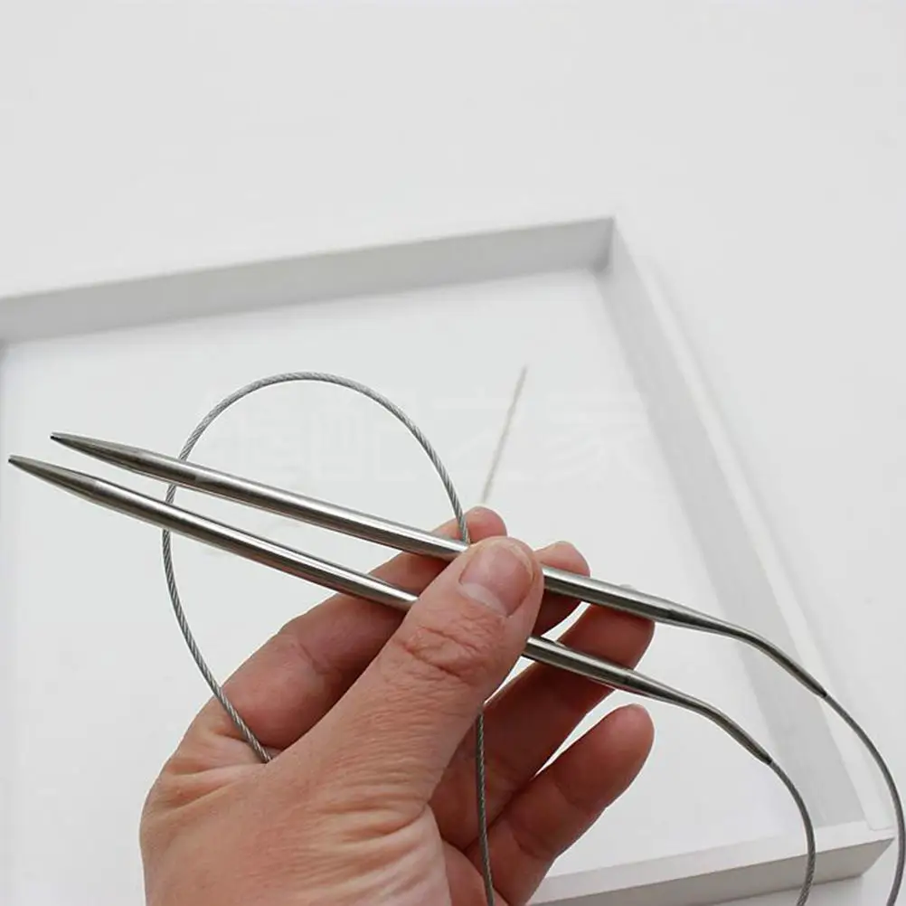 스테인레스 스틸 원형 뜨개질 바늘 84CM 경량 내구성 직조를위한 원활한 전문 라운드 크로 셰 뜨개질 후크
