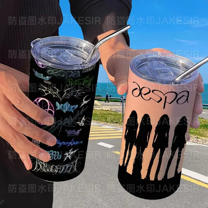 

Aespas Character Peripheral Vacuum Insulated Tumbler with Straw Leakproof Portable Travel Coffee Mug Lightweight Daily Water Cup