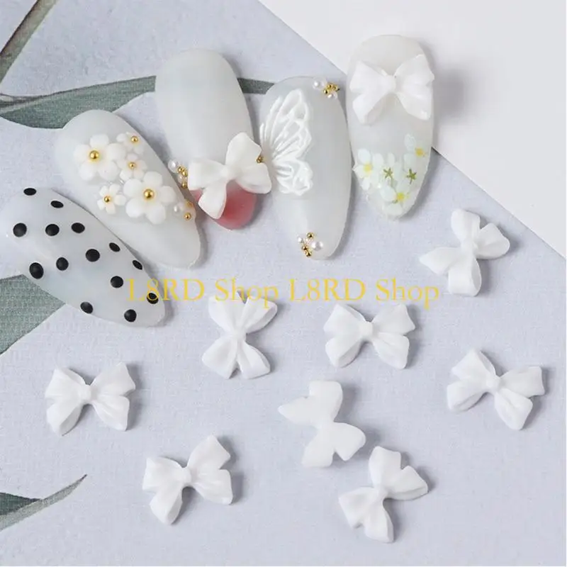 L8RD 50PCS/SET Bows Charm Bows Art Decorations Bowknot Art Bowknot Charms Bows Decoration