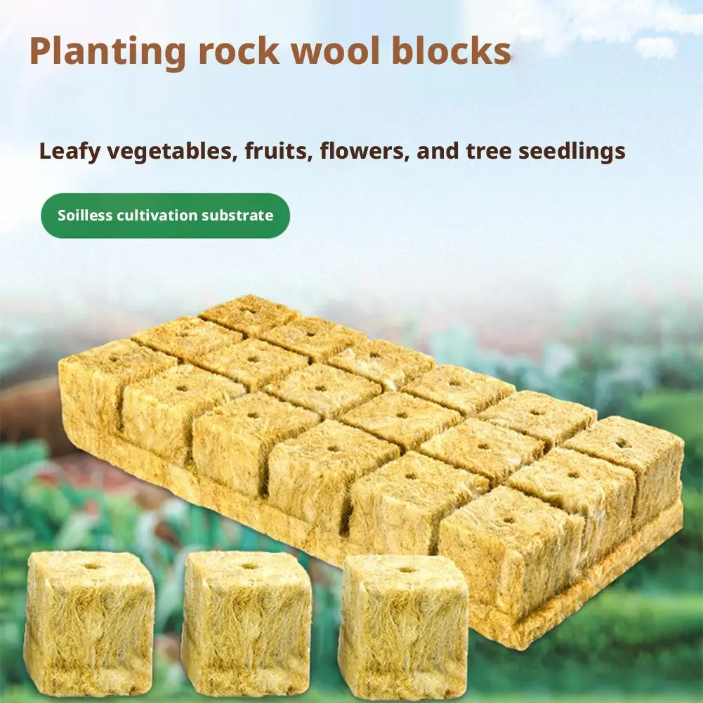 Cubos de cultivo hidropónico Rockwool medianos y profesionales sin suelo para inicio de semillas y propagación de plantas