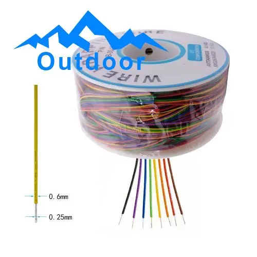 Circuit Board PCB Aviation Wire Flying Wire Jumper Wire Colored Insulation 30AWG Cable Line  8-color Mixed Total Length 250M