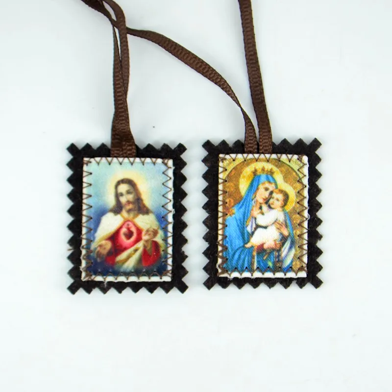 Sacred Heart of Jesus The Virgin Mary Madonna And Child Pendant Scapulars Catholicism Christian Orthodox Religious Jewely