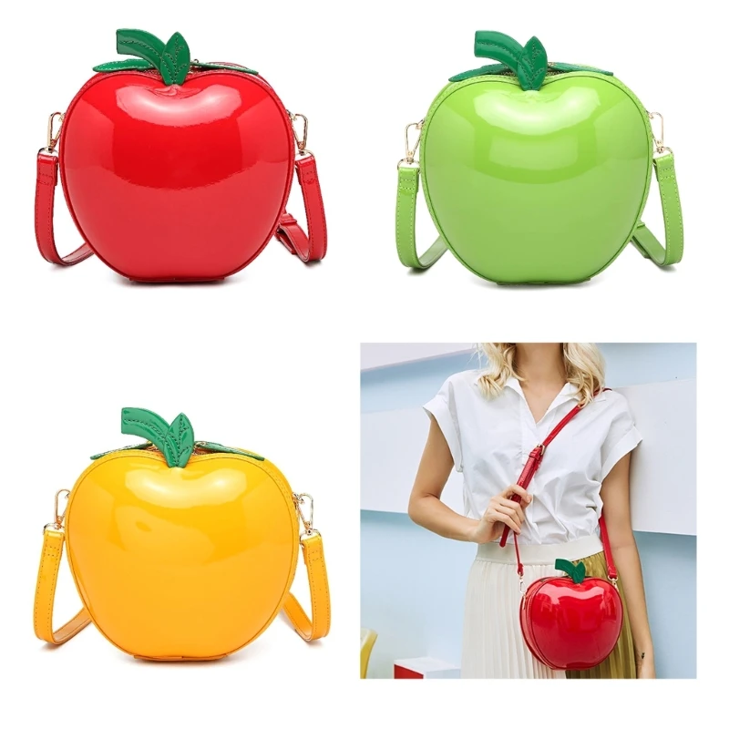 E74B Messenger Bag Fruit Shaped Zipper Bag Large Capacity Crossbody Bag Versatile Shoulder Bag Fashion Trendy Bag for Girl