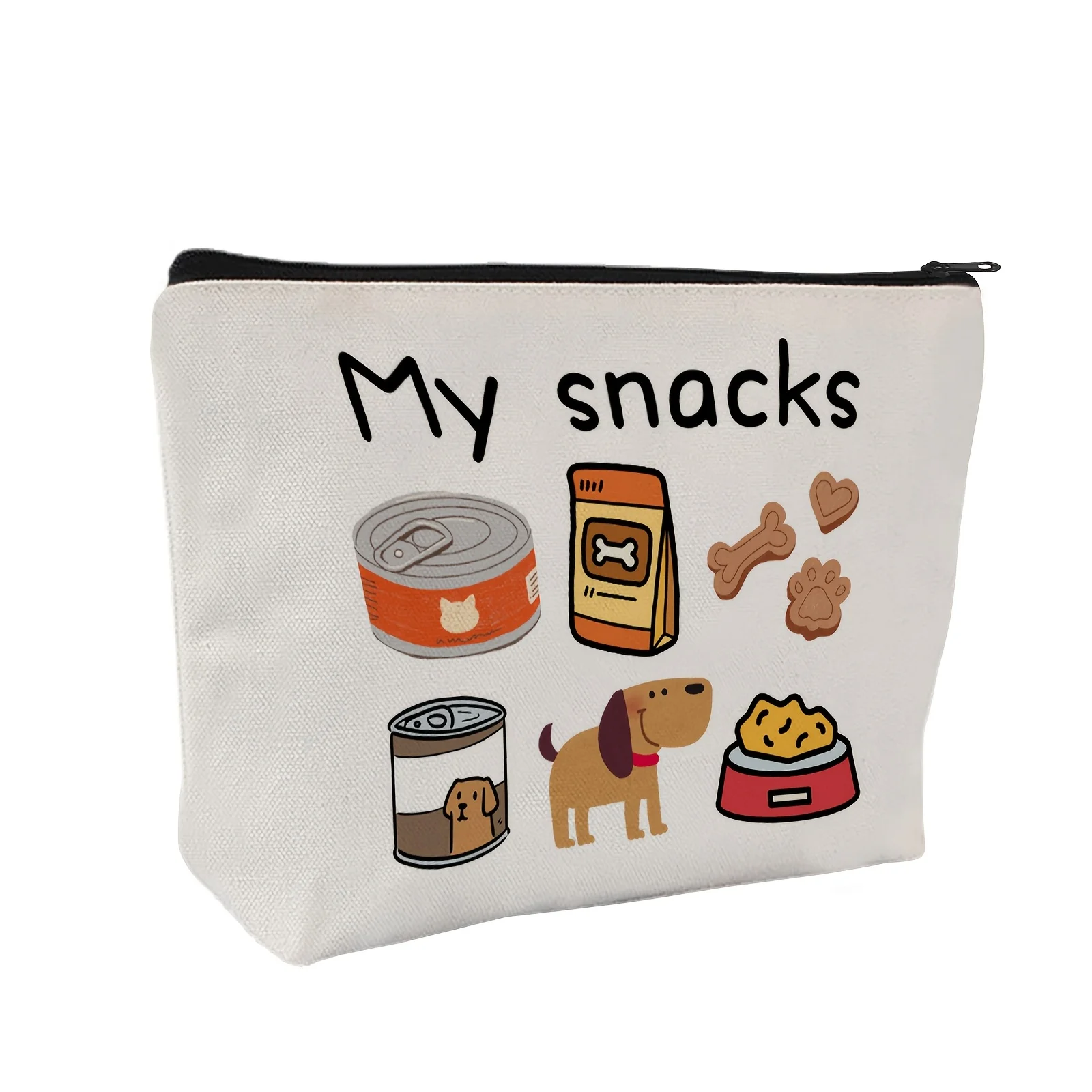 Unisex Adult Dog Snack Storage Bag Cute Pet Pattern Portable Cosmetic Bag Multifunctional Coin Purse With Zipper Closure