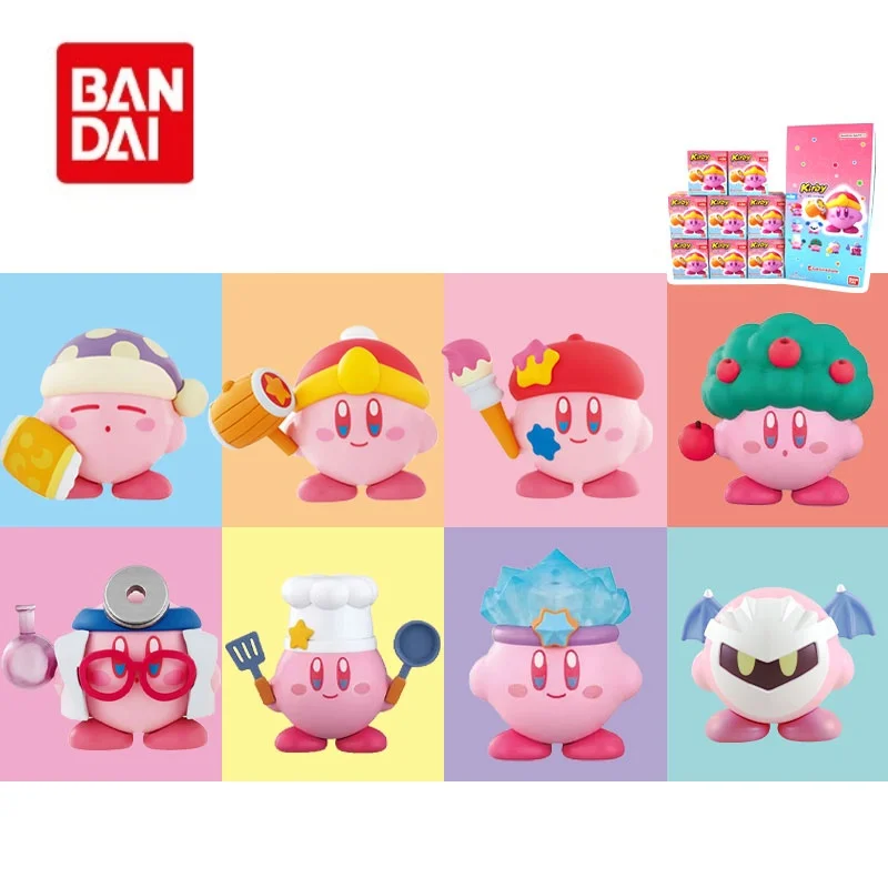 

Bandai Kirby Super Star Anime Figure Blind Box PVC Statue Model Decoration Handmade Pink Kirby Kawaii Dolls Kids Christmas Gifts