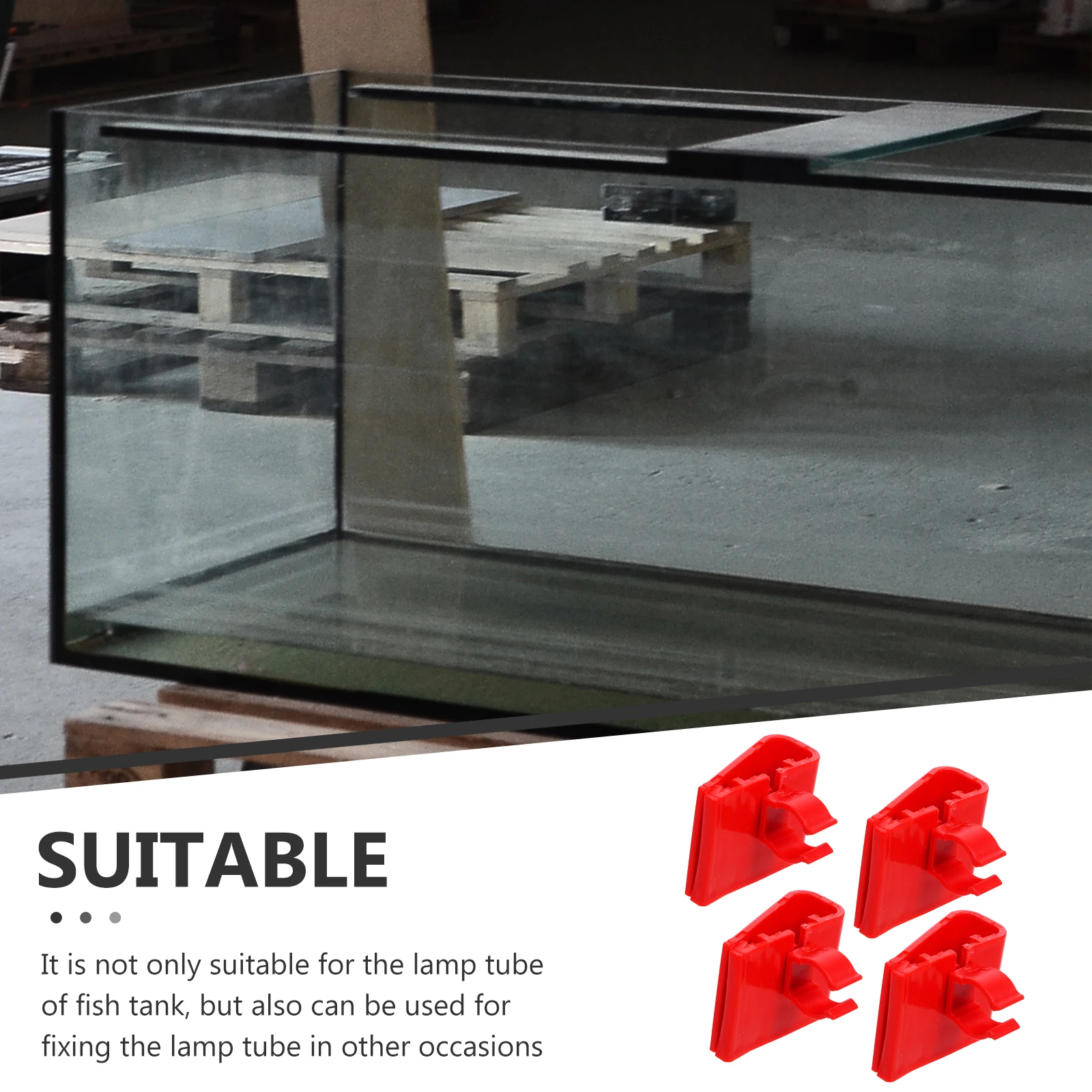 

4pcs Lamp Fixing Clip Aquarium Light Holder Red Abs Plastic Bracket for Fish Tank LED Tube Mounting Clamps Aquarium