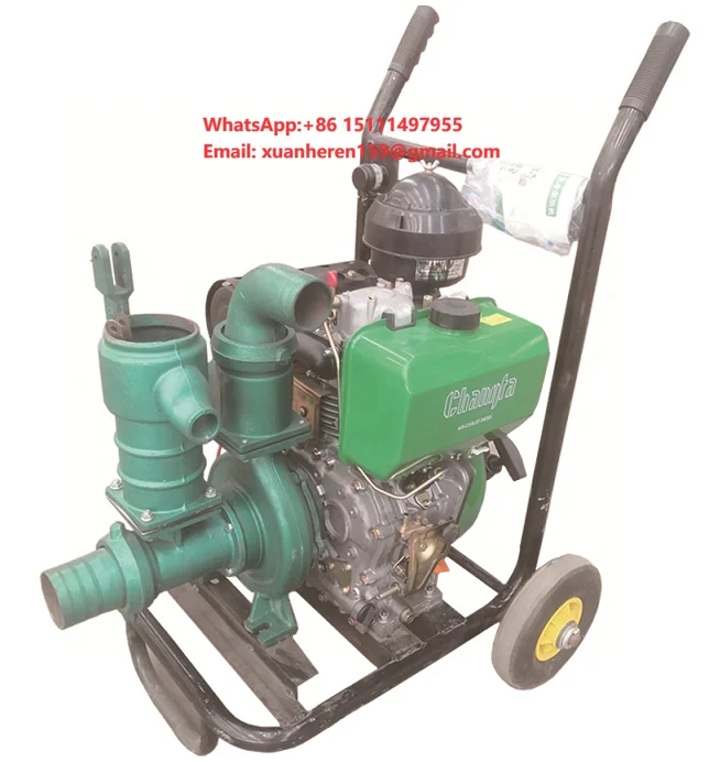 195 Air-cooled Diesel Ultra High Pressure Pump 60CBM/H 70M Lift Trolley Type Iron Agricultural Spray Irrigation Pump