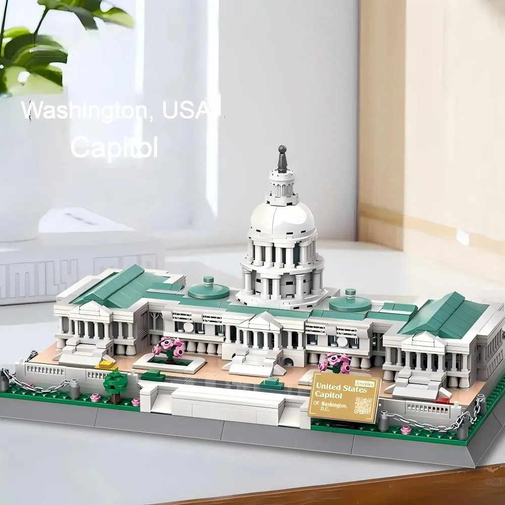 EUA Kit de construção de monumentos arquitetônicos - Coleção de modelos icônicos para DIY, decoração de casa e exibição cultural