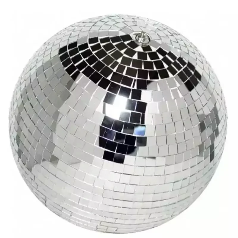 Rotating Mirror Ball Disco DJ Reflective Glass Sphere for Christmas Party Stage Light Decoration Shiny Silver Dance Floor