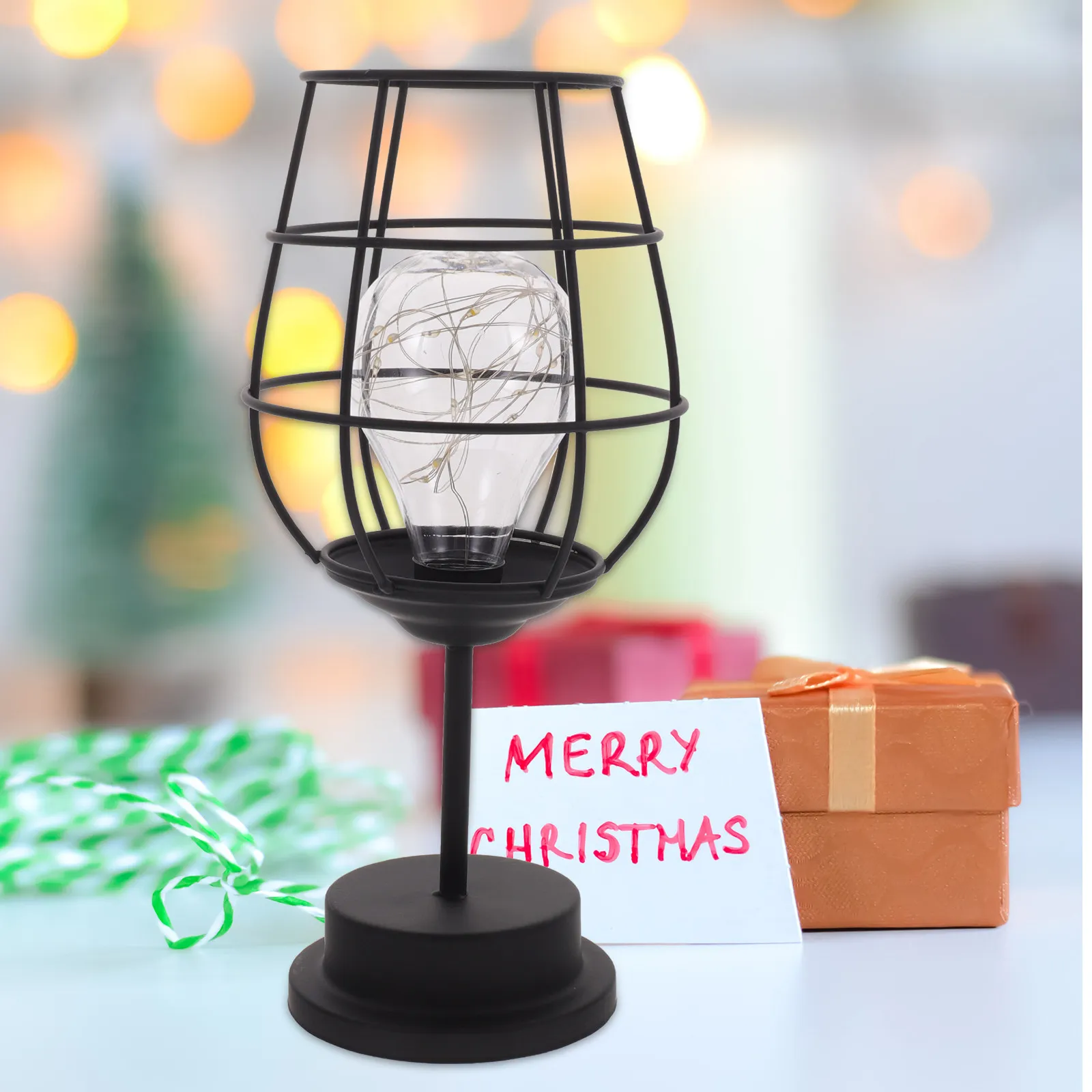 Wine Cup Night Lamp Premium Iron ABS Material Comfortable Non Dazzling Lighting Compact Decorative Night Light for Home Bedroom