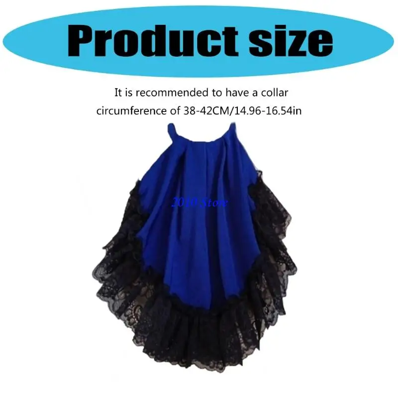 F3MF Kerah Renda Elegan Dapat Dilepas Kerah Palsu Jabot Tema Prancis untuk Pertunjukan Panggung