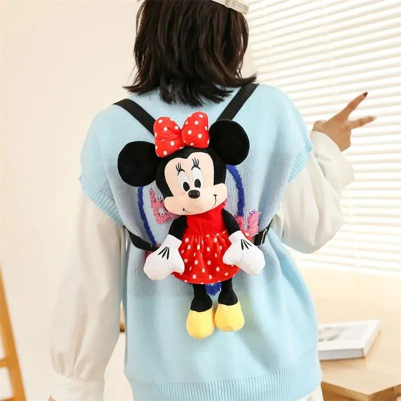 Disney Mickey Pluche Rugzak Kawaii Minnie Pluche Zachte Tas Meisje Cartoon Handtas Anime Gevulde Opbergtas Voor Meisjes Verjaardagscadeau
