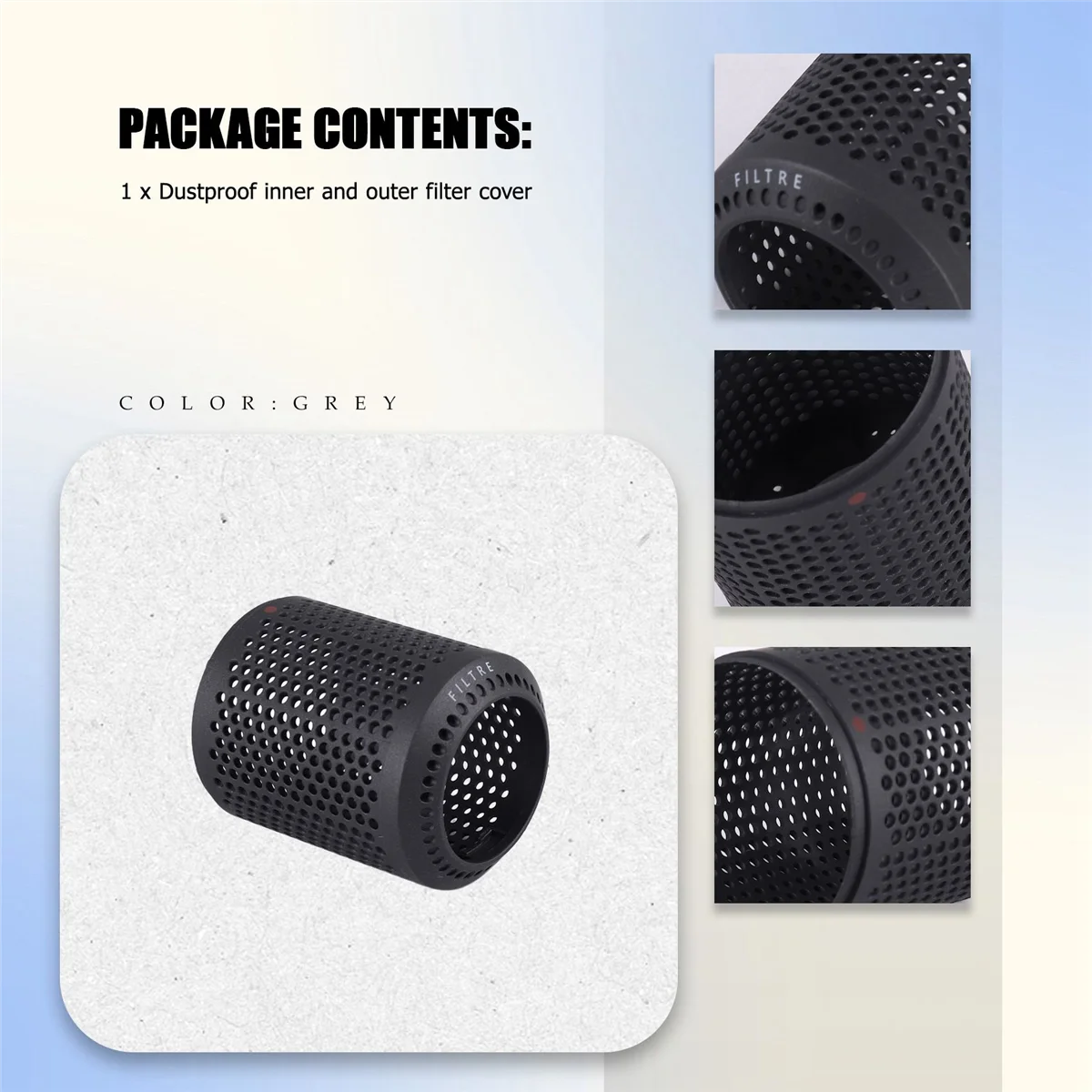Suitable for Dyson Hair Dryer HD01 HD03 HD08 Dustproof Outer Filter Cover Vacuum Cleaner Accessories Grey image 5