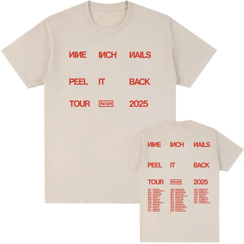 

Nine Inch Nails Peel It Back Tour 2025 T-shirt Summer Short Sleeve Tshirts Hip Hop Unisex Streetwear Casual Men Women Tee