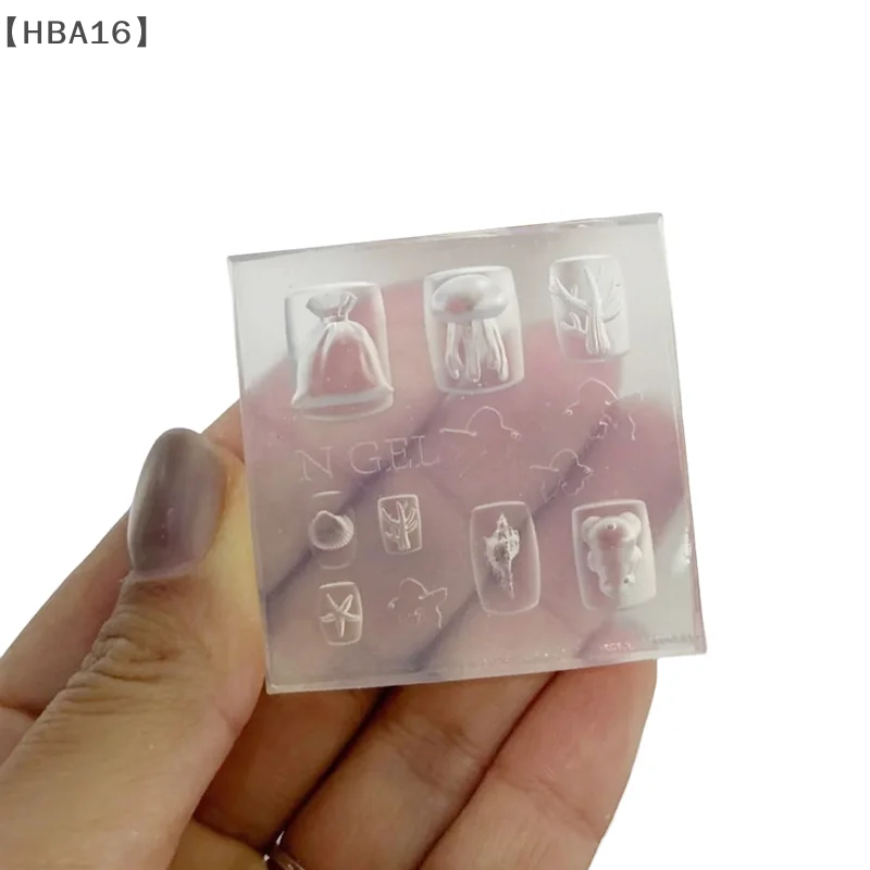 1 pz Conchiglia di mare Stella marina Pesce rosso Medusa Pesce Stampo per unghie in silicone 3D Estate Mare Medusa Stampo in silicone fai da te Stampo per nail art