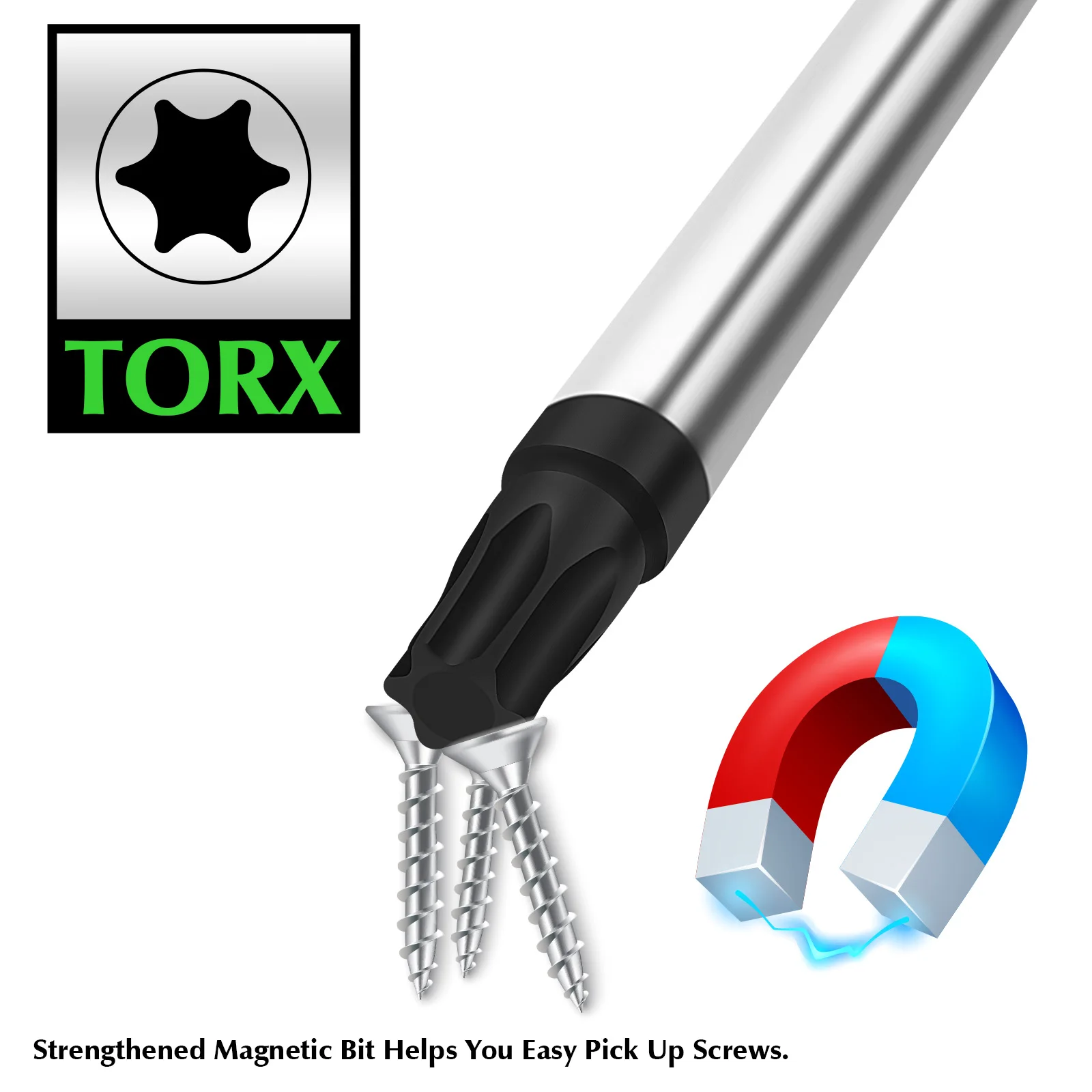 SWANLAKE 13Pcs Torx Screwdriver Set T5-T40 CR-V Magnetic with Magnetizer Demagnetizer for Repair DIY Tools