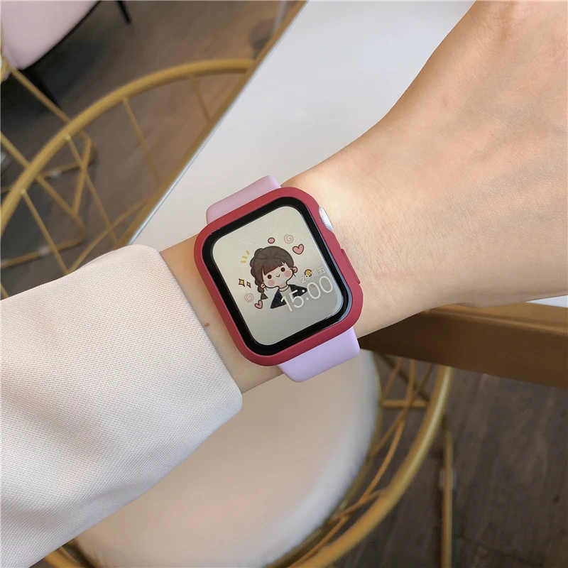 Sport Silicone Strap For Apple Watch Bands 40mm 44mm 45mm 49mm 41mm 38mm 42mm Bracelet iwatch Series se 9 5 4 6 7 8 Ultra 2 Band