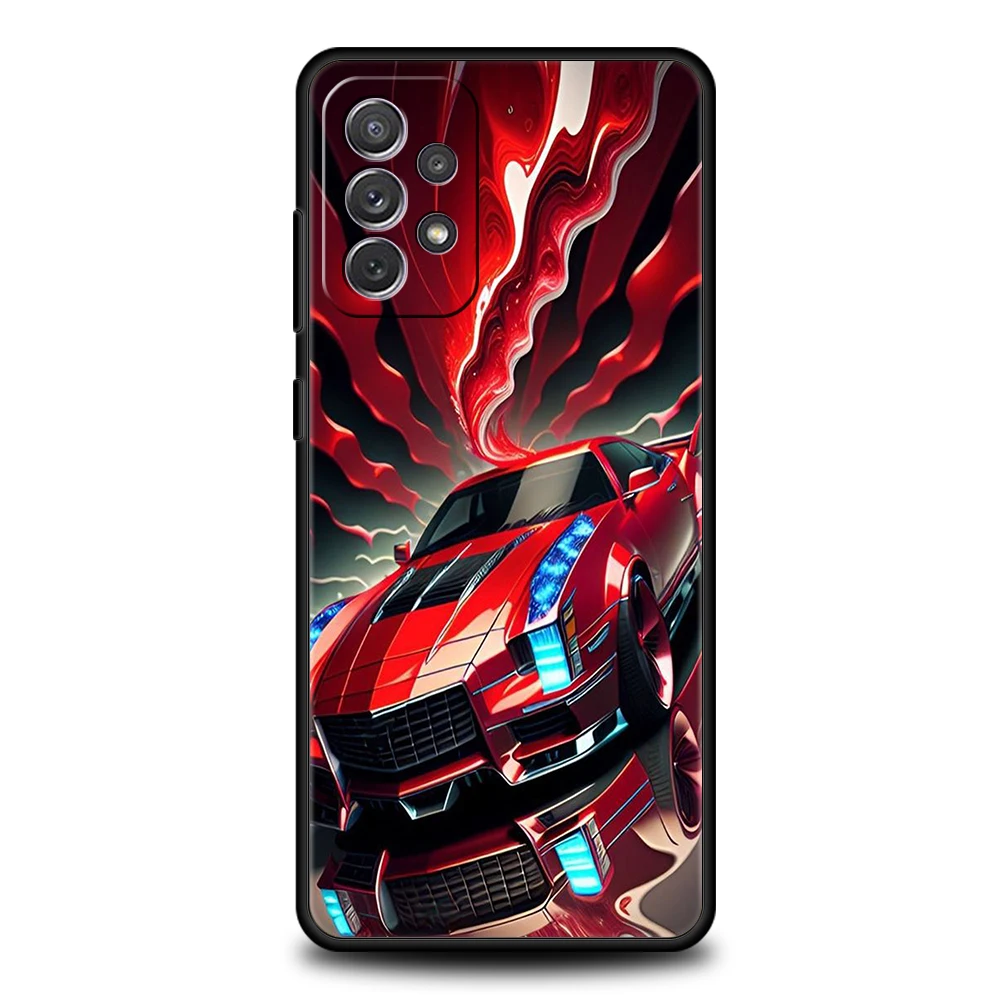 Cool Sports Car Phone Case for Samsung Galaxy A15 A14 A25 A54 A34 A51 A71 A72 A73 A32 A52 A52S A11 A21S A31 A41 5G Soft Shell