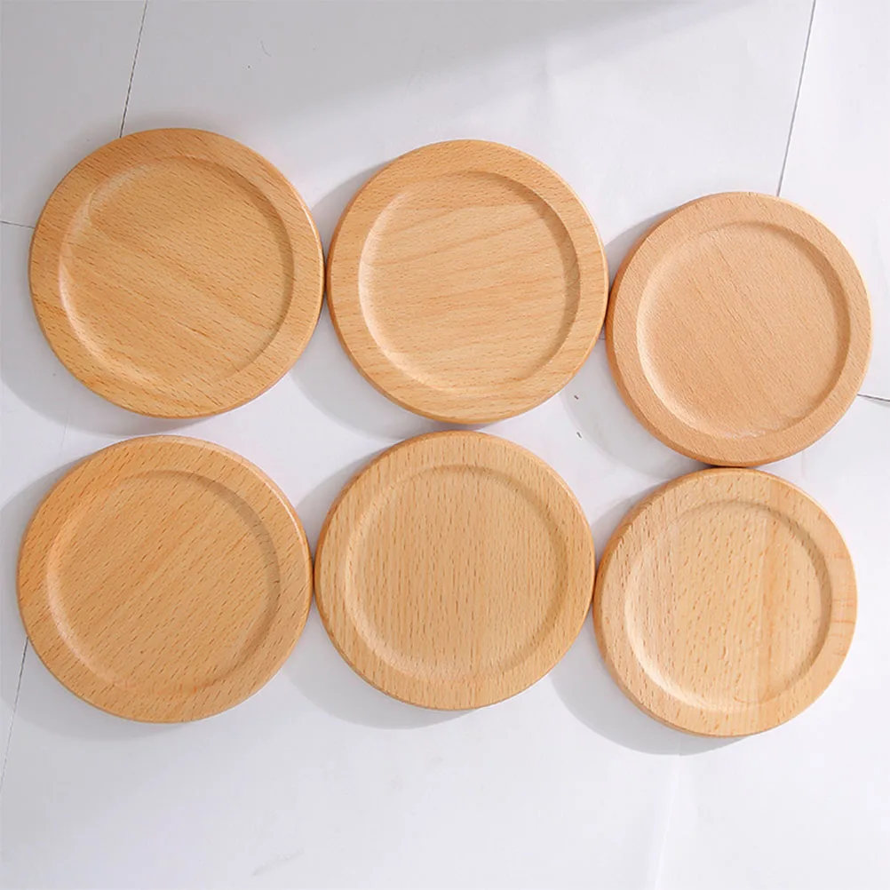 7 pezzi tappetino per tazza in legno vintage per tavolino da caffè, bevande, tazza, tappetino da scrivania con porta sottobicchiere, ecologico (sottobicchieri * 6 + St