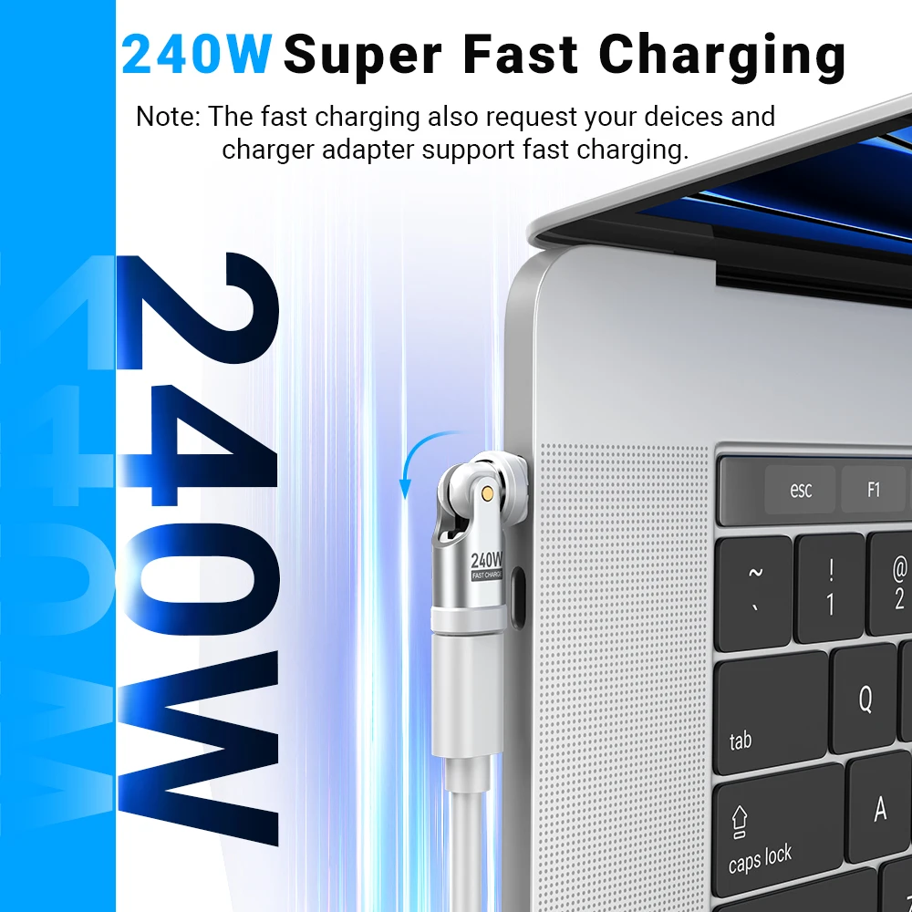 AUFU 240W Type C to Type C OTG Adapter 5A Fast Charging USB C Cable USB3.1 Type C Converter for iPhone 16 MacBook Samsung Xiaomi