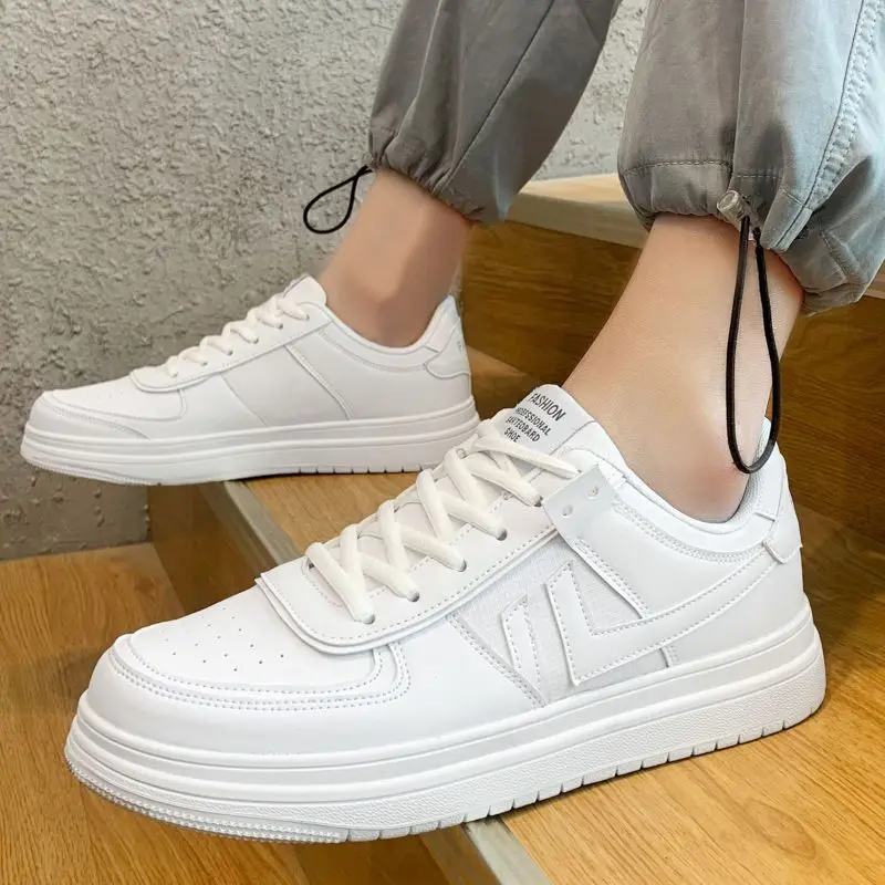 

Oversize 47 48 Men's Casual Faion White oes Stu Comfortable Spring Autumn Season round Toe Synthetic Leather Inner Rabbit...