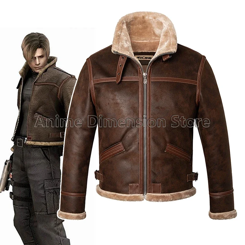 

Игра BioHazard Resident Leon Scott Kennedy, костюмы для косплея, шляпа из искусственной кожи, пальто для ролевых игр для мужчин