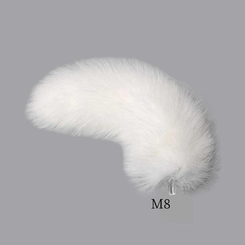 Exotic Cosplay Flirting Accessories with Spliceable Long Short Real Pure White Fox Tails for Couple BDSM Anal Bondage Sex Toys