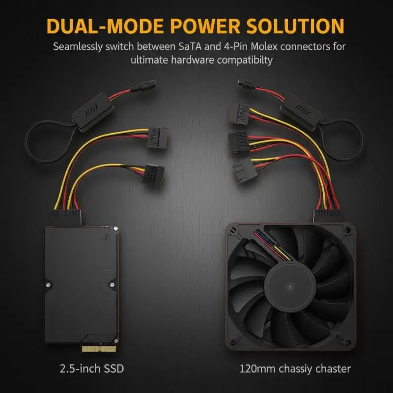 DC 5525 To SATA Hard Drive Power Supply Cable DC 12V To 4Pin Molex HDD Cable Step-down Voltage Regulator