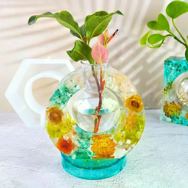 Vase Base Epoxy Silicone Mold DIY Plant Flower Pot Tray Bracket Water Plant Molds For Resin Home Decoration