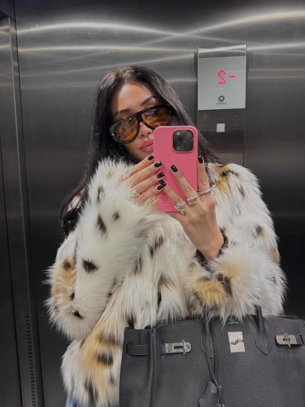 Nepbont Luipaardjassen Dames Contrast Eco Party Moeders Techwear Nieuwigheden Notch-Revers Kwaliteit Streetwears Pilot Hoorn Jas OL