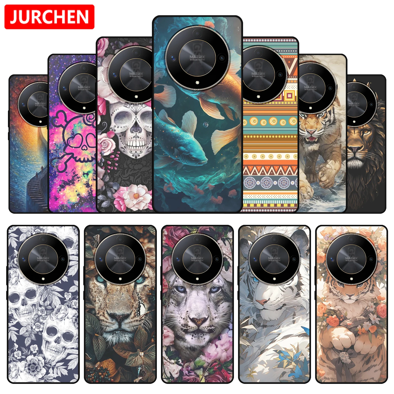 Silikon hülle für huawei honor x9b niedlicher tiger hund drachen katze wolf karikatur muster für ehre x 9b x9 b ALI-NX1 tpu rückseitige abdeckung tasche