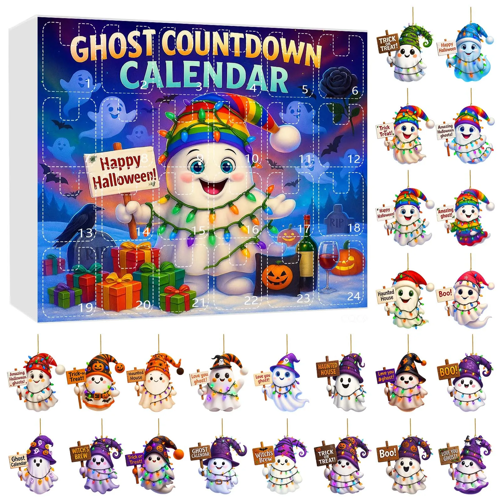 Battery Operated Lights with Timer A Set Of Halloween Snowman Arrival Calendar 24 Day Halloween Sensory Brushing for Kids