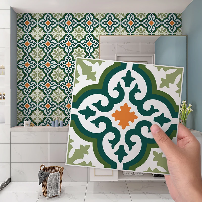 Pegatinas de pared, pegatinas autoadhesivas de cocina, impermeables, azulejos pequeños retro, pegatinas de azulejos, pegatinas de decoración de pared de fondo de baño, papeles pintados, renovación de muebles, a prueba