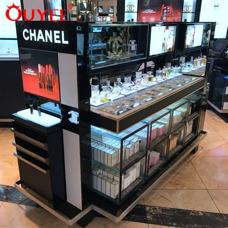 Customized-shop furniture makeup showroom beauty supply store floor gondola cosmetics display shelf