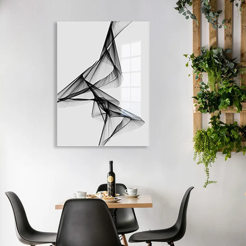 Black and White Wall Art Triptych Canvas Painting Posters Prints Modern Abstract Line Drawing Picture for Living Room Home Decor