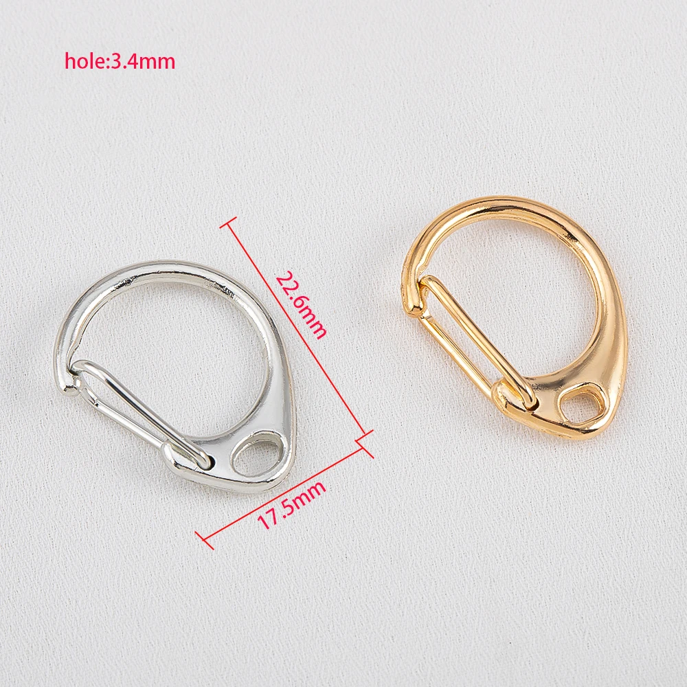 10pcs D Snap Hook Lobster Clasp Keychain Rings