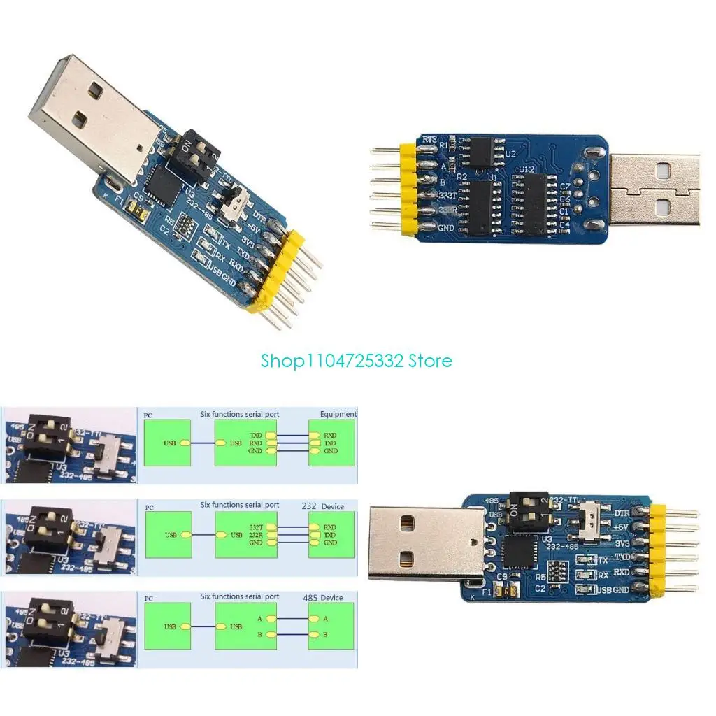 P5EA CP2102 USB 2.0 to TTL Serial Adapter USB to TTL Serial Converter Module for CP2102 3.3V and 5V Level Good Stability