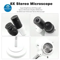 8X Dental Stereo Binocular Microscope Lab Clinic Equipment  Industrial Inspection Soldering PCB Repair with LED Light Adjustable