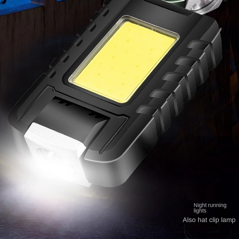 1 Pieces Multi-Purpose Type-C Rechargeable Head Light LED Running Light Outdoor Backpack Clip Walking Lamp