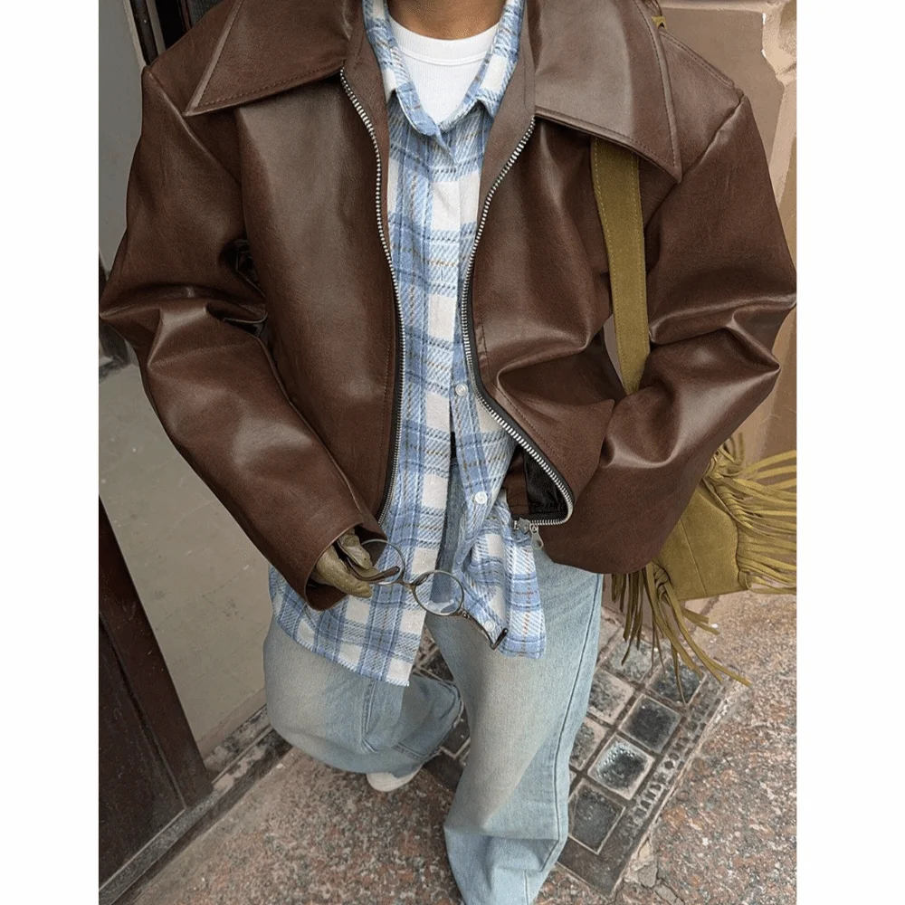 Chaqueta de cuero PU vintage c - Motorcycle Gear Outfit reseña y precio