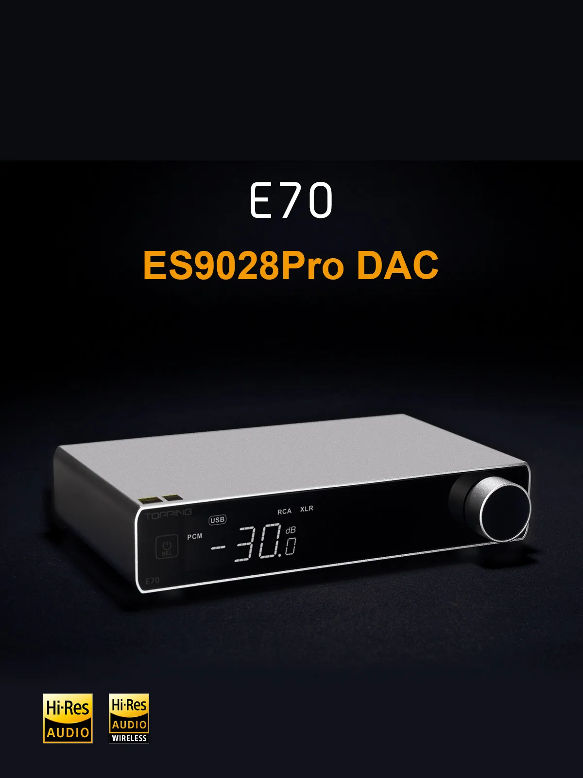 

HX E70 ES9028Pro Decoder Bluetooth 5.1 XU316 Support 32Bit/768kHz DSD512 RCA XLR Output with Remote Control DAC