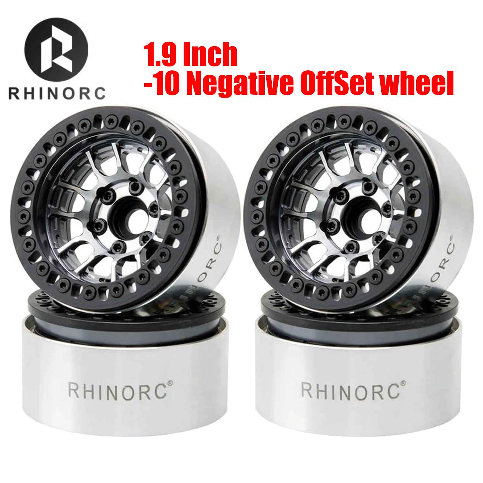 

MOZA 1.9" Negative Offset Aluminum Wheel Rims for 1/10 RC Crawler