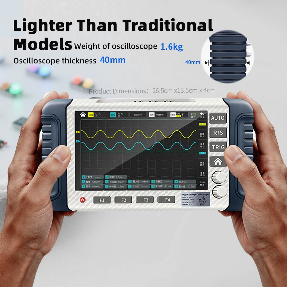 JD-6855B 3-in-1 Handheld Oscilloscope Multimeter Signal Generator Dual Channel 100MHz 1GSa/s