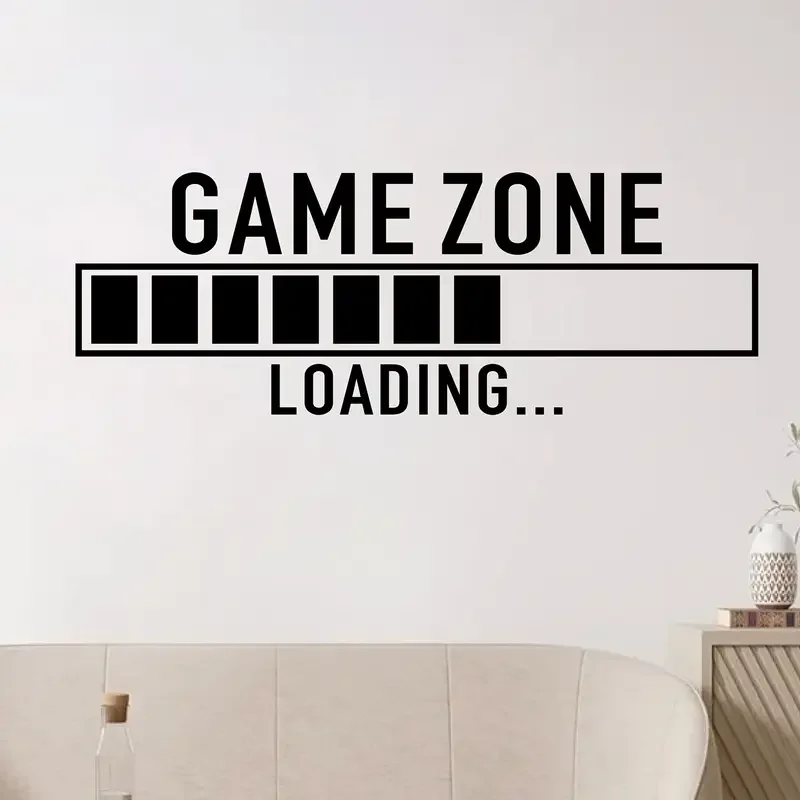 Vinyl-Wandaufkleber von Game Zone – Zeitgenössische Cartoon-Gaming-Raumaufkleber, mattes Finish, einfache Anwendung für Wohn- und Schlafzimmer-Spielbereich