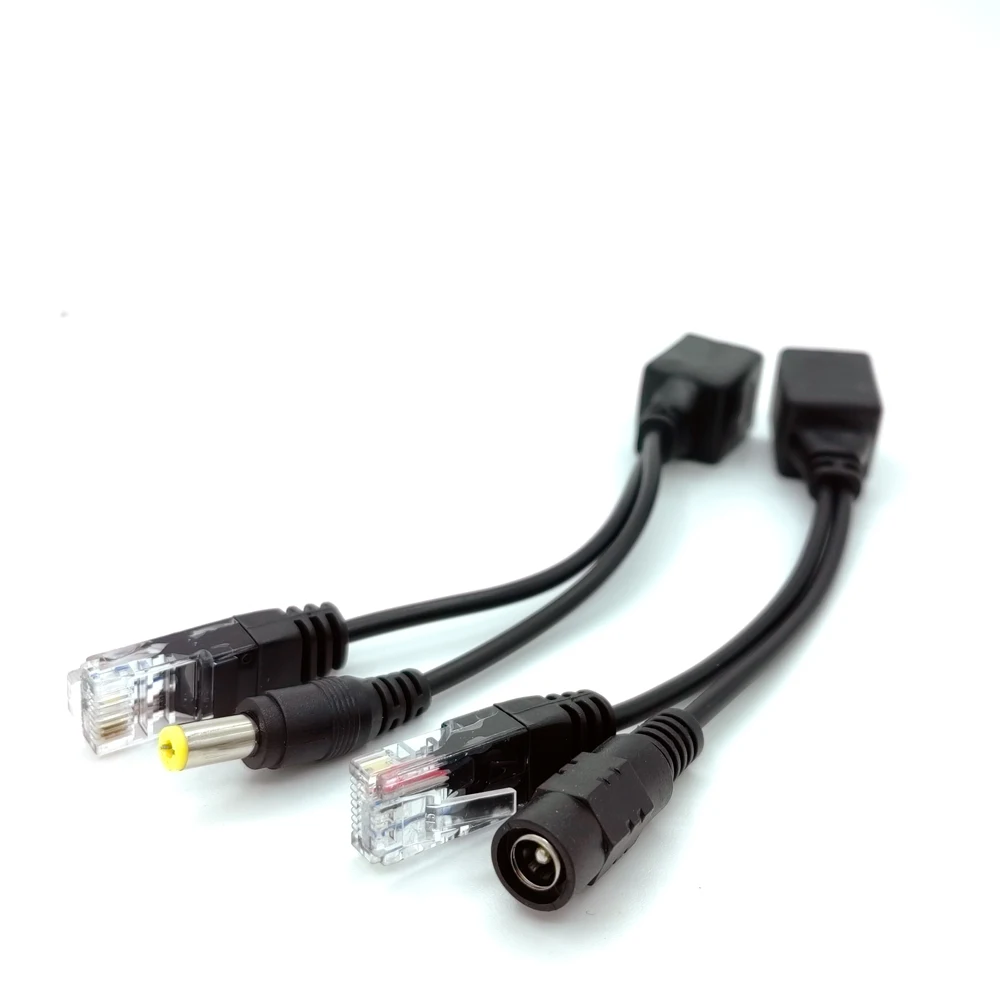 JIENUO POE Adapter Cable RJ45 Injector Splitter Network Power over Ethernet PoE Adapter Injector Splitter Kit