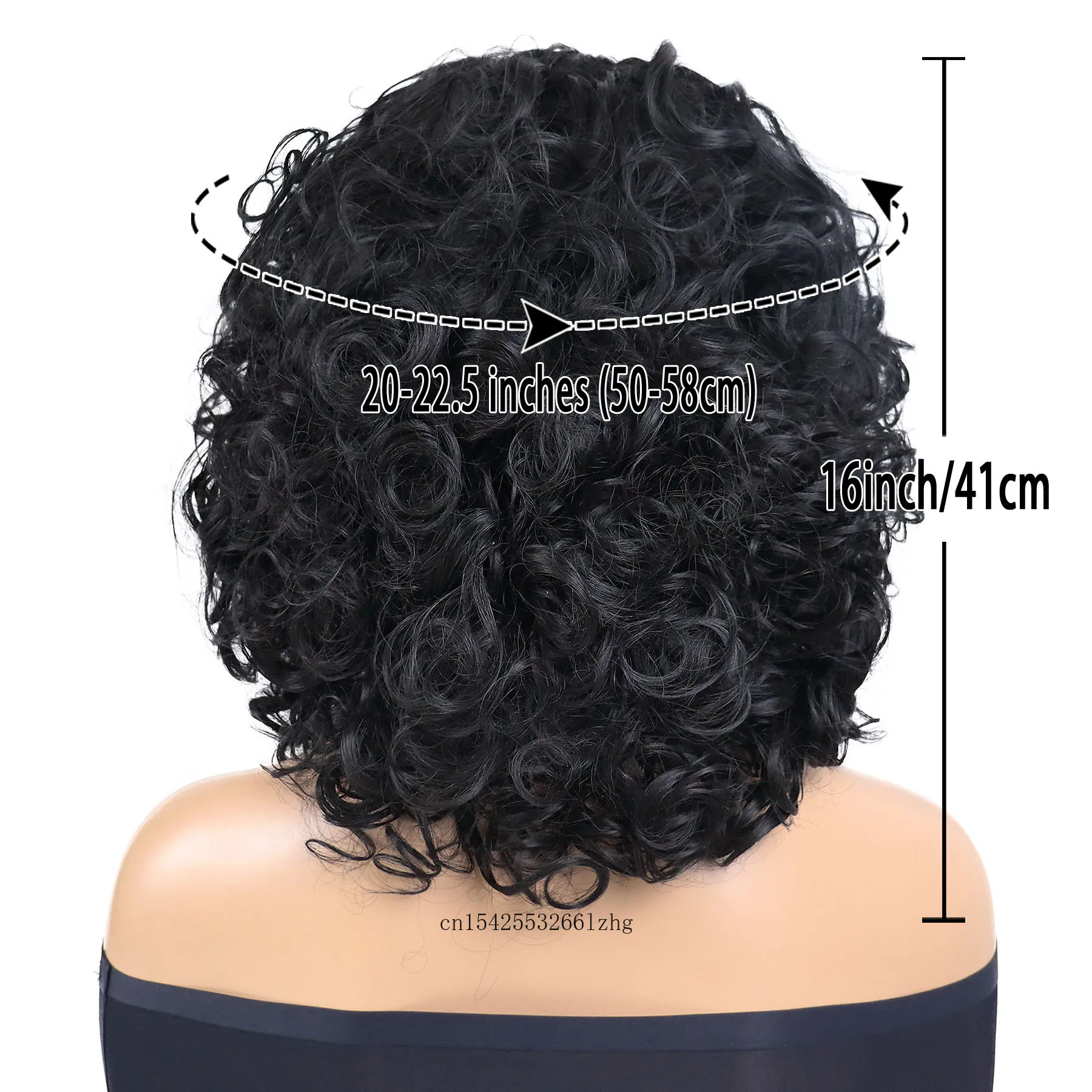 GNIMEGIL Synthetic Short Wigs for Women Black Afro Curly Wig Natural Fluffy Hair Daily Ladies Wig Cosplay Party Heat Resistant