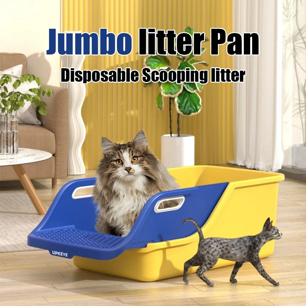 

Сковорода для кошачьего туалета, полузакрытая, очень большая, для ленивого туалета, регулируемый размер, брызгозащищенная, автоматическая сковорода для котенка, товары для домашних животных